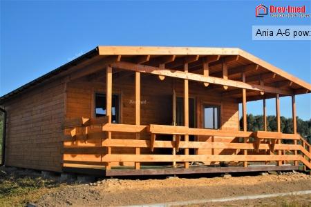 Dom drewniany Ania A-6 pow:36 m2 +taras 13,20m2